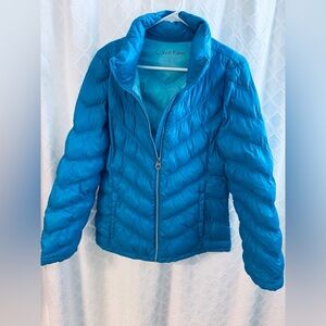 Calvin Klein Women's Vibrant Blue Puffer Coat